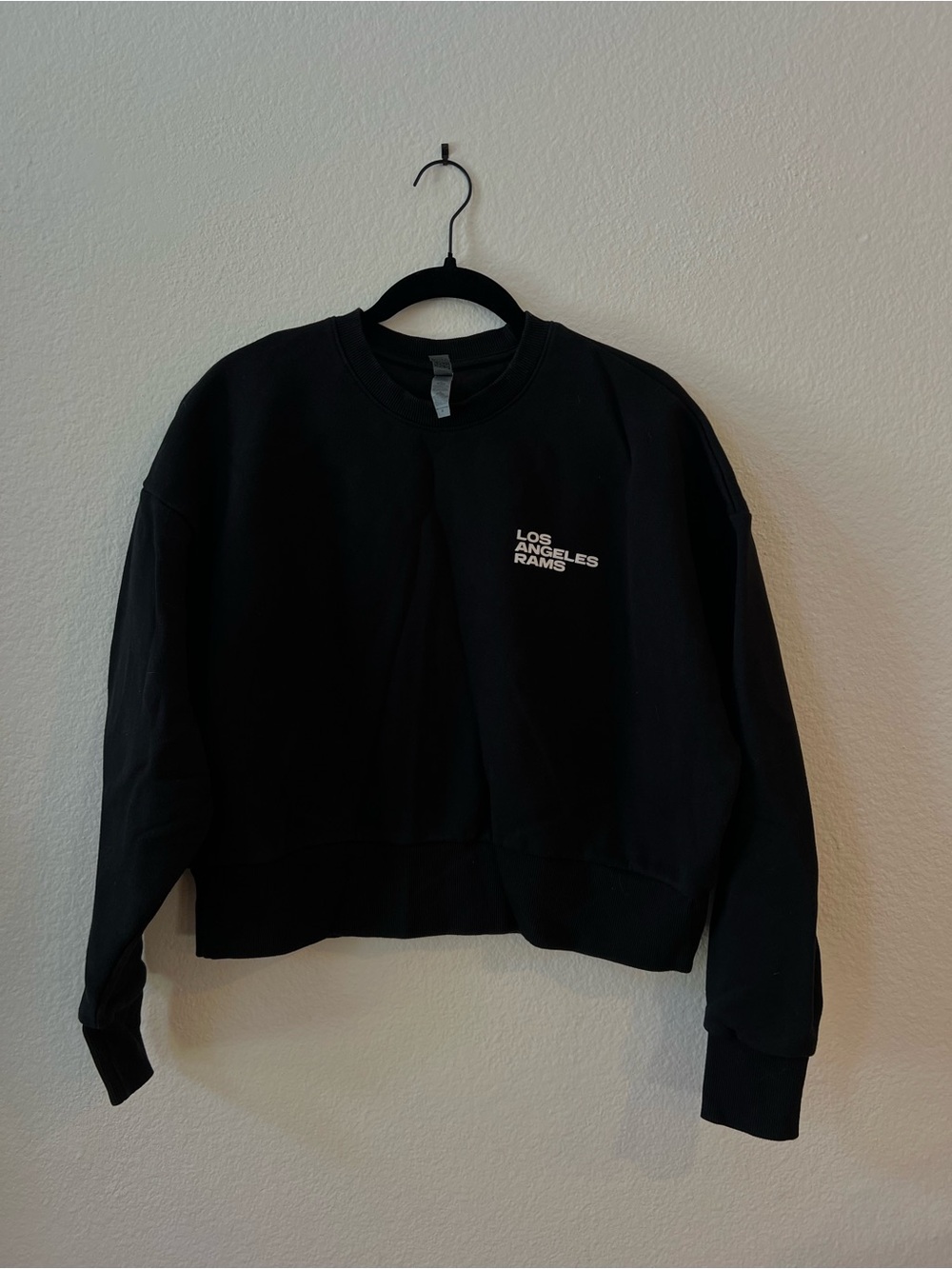 Los Angeles Rams Football Black Cropped Crewneck Sweatshirt